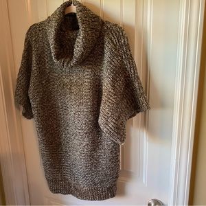 Dots loose knit cowl neck sweater Size M brown and cream very soft cozy